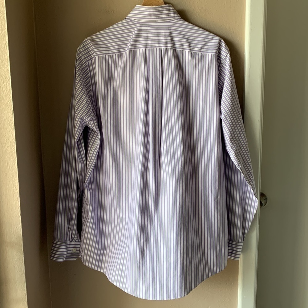 EDDIE BAUER Wrinkle Resistant Relaxed Fit Long Sleeve Striped Button Down Shirt - Picture 7 of 7